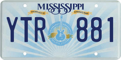 MS license plate YTR881