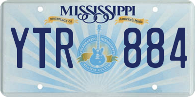 MS license plate YTR884