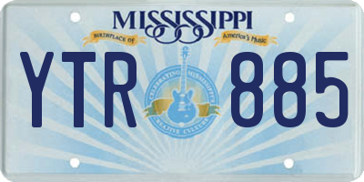 MS license plate YTR885