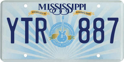 MS license plate YTR887