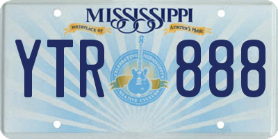 MS license plate YTR888