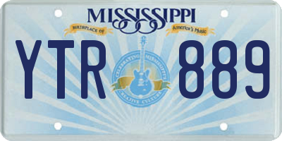 MS license plate YTR889