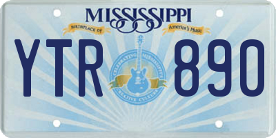 MS license plate YTR890