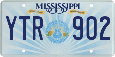 MS license plate YTR902