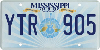 MS license plate YTR905