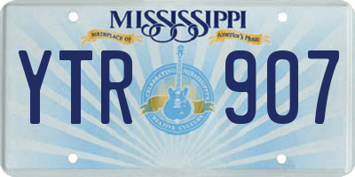 MS license plate YTR907