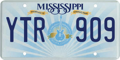 MS license plate YTR909