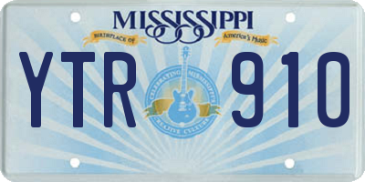 MS license plate YTR910