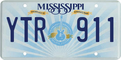 MS license plate YTR911