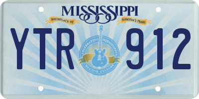 MS license plate YTR912
