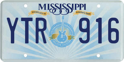 MS license plate YTR916