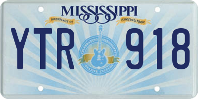 MS license plate YTR918