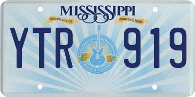 MS license plate YTR919