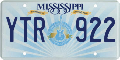 MS license plate YTR922
