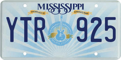 MS license plate YTR925