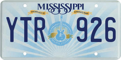 MS license plate YTR926