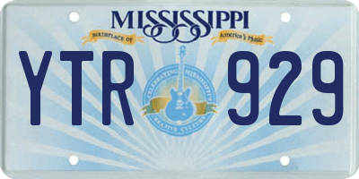 MS license plate YTR929