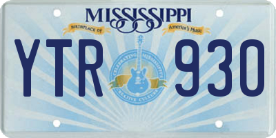 MS license plate YTR930