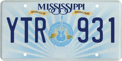 MS license plate YTR931