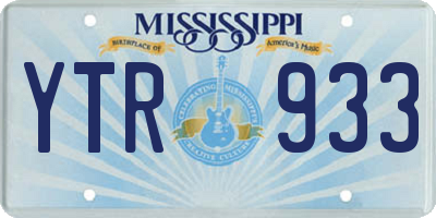MS license plate YTR933
