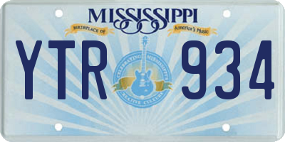 MS license plate YTR934