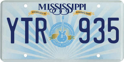 MS license plate YTR935