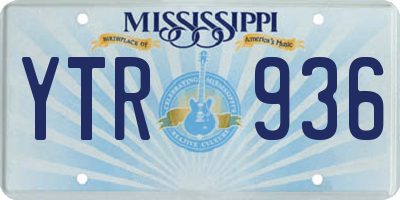 MS license plate YTR936