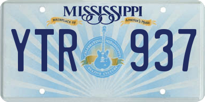 MS license plate YTR937