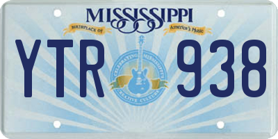 MS license plate YTR938