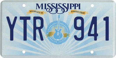 MS license plate YTR941