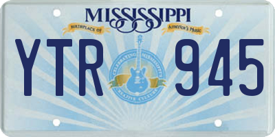 MS license plate YTR945