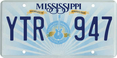 MS license plate YTR947