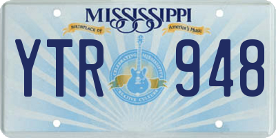 MS license plate YTR948