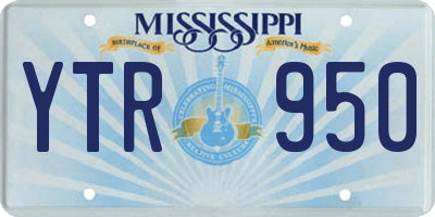 MS license plate YTR950
