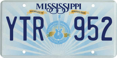 MS license plate YTR952