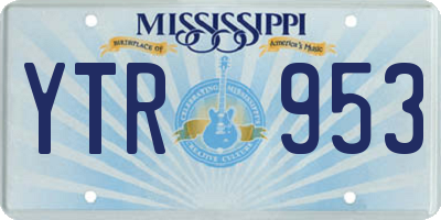 MS license plate YTR953