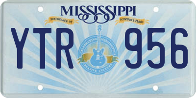 MS license plate YTR956