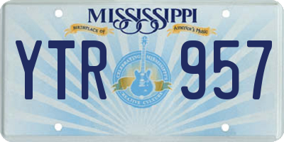 MS license plate YTR957