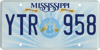 MS license plate YTR958