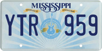 MS license plate YTR959