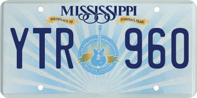 MS license plate YTR960