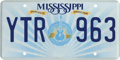 MS license plate YTR963