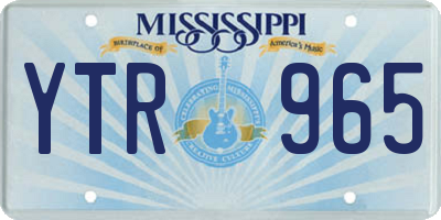 MS license plate YTR965