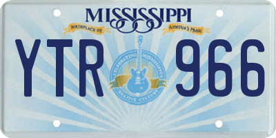 MS license plate YTR966