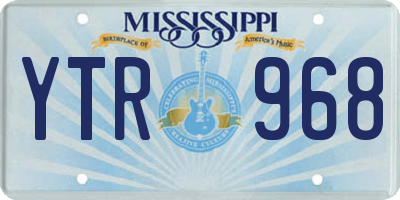 MS license plate YTR968
