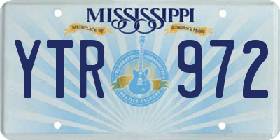 MS license plate YTR972