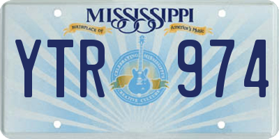 MS license plate YTR974