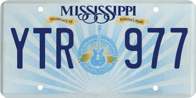MS license plate YTR977