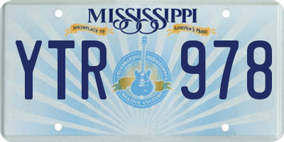 MS license plate YTR978