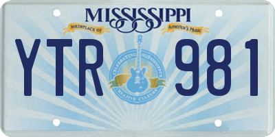 MS license plate YTR981